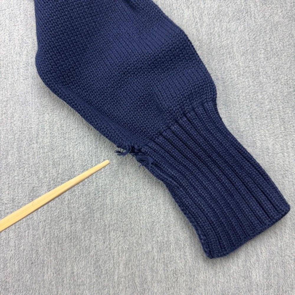 Vintage Polo Ralph Lauren Sweater Mens Medium Blue V Neck‎ Pullover Cotton Knit